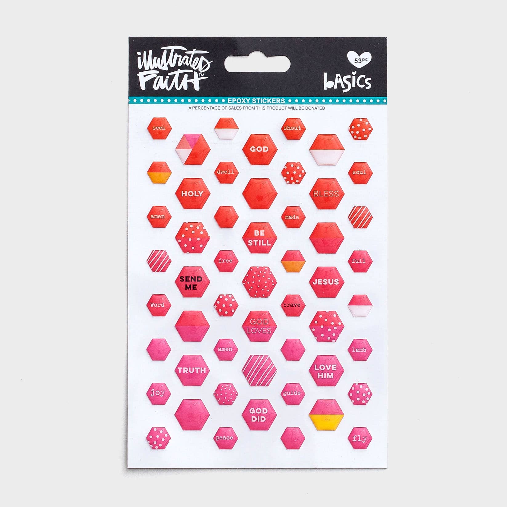 Illustrated Faith - Apple of My Eye Mix - 53-Piece Mini Hexie Stickers