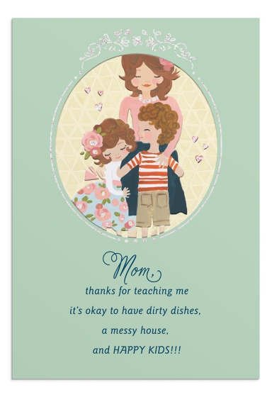Hey Momma - Thanks For Teaching Me, Mom - 1 Greeting Card