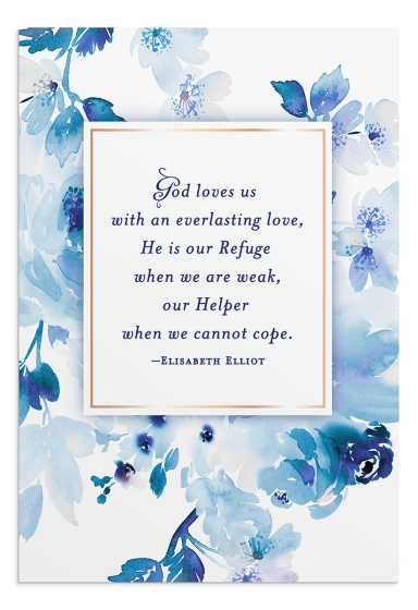 Elisabeth Elliot - Encourage - Blue Florals - 12 Boxed Cards