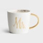 Mr. and Mrs. - Ceramic Mug Set with Gold Handles