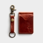 Leather Wallet & Keychain - Gift Set