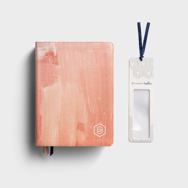 Candace Cameron Bure - One Step Closer - NLT Bible - Pink Watercolor LeatherLike with Magnifying Bookmark, Indexed
