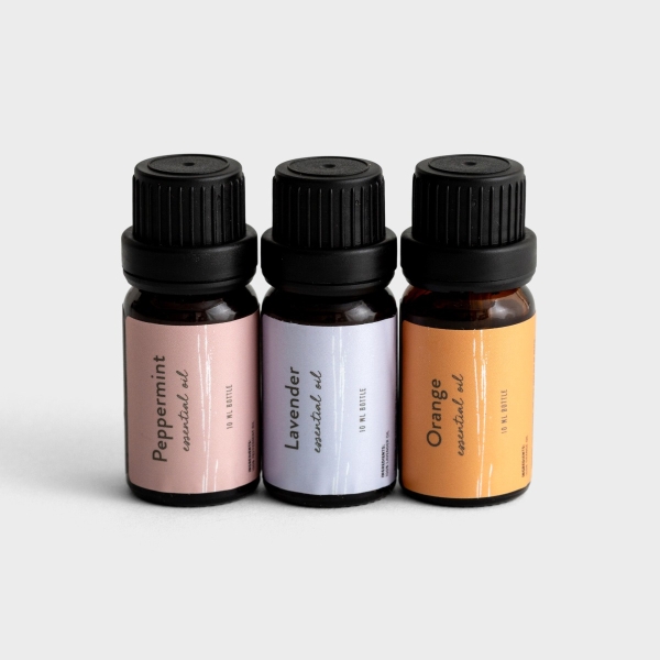 100% Pure Essential Oil Trio - Orange, Lavender, Peppermint