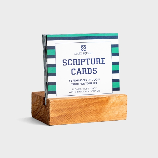 Scripture Block for Kids with 52 Inspirational Prints - Blue Stripes