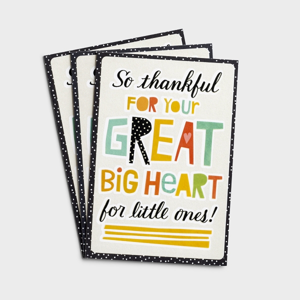 Ministry Appreciation - Children's Ministry - Great Big Heart - 3 Premium Cards