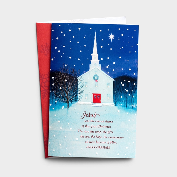 Billy Graham - Jesus Was The Central Theme - 18 Christmas Premium Boxed Cards, KJV 