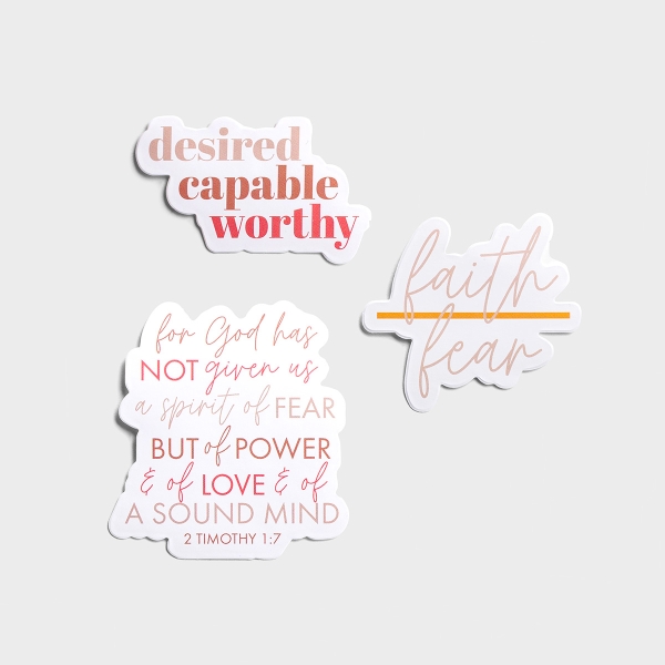 Faith Over Fear - Inspirational Sticker Assortment, Set of 3