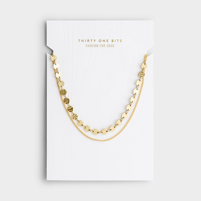 Sweeping Dot Necklace - Gold