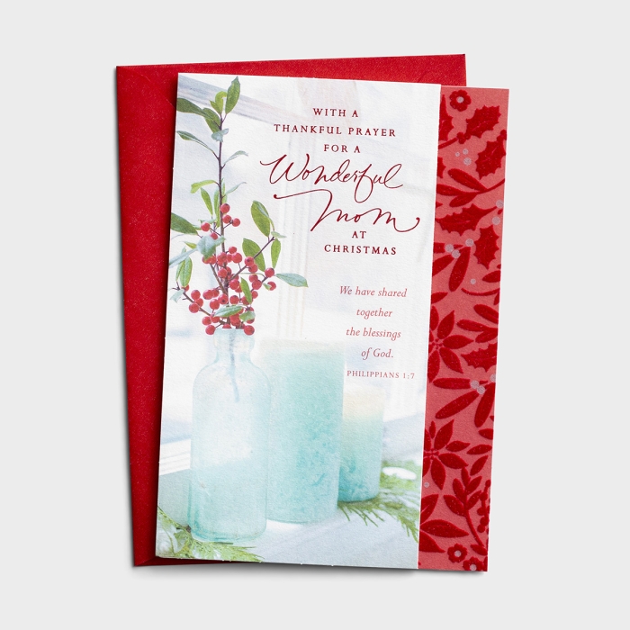 Christmas - Mom - Thankful Prayer - 1 Premium Card