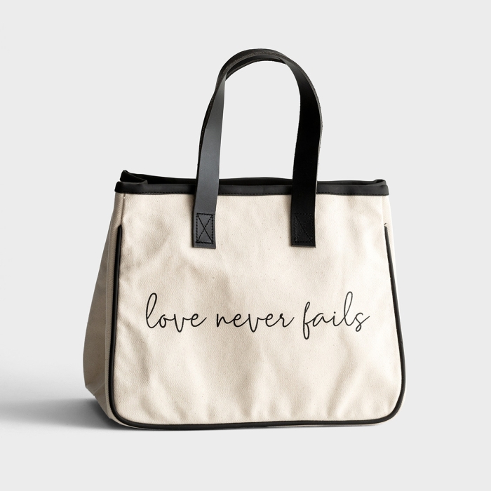 Mini Canvas Tote Bag - Love Never Fails
