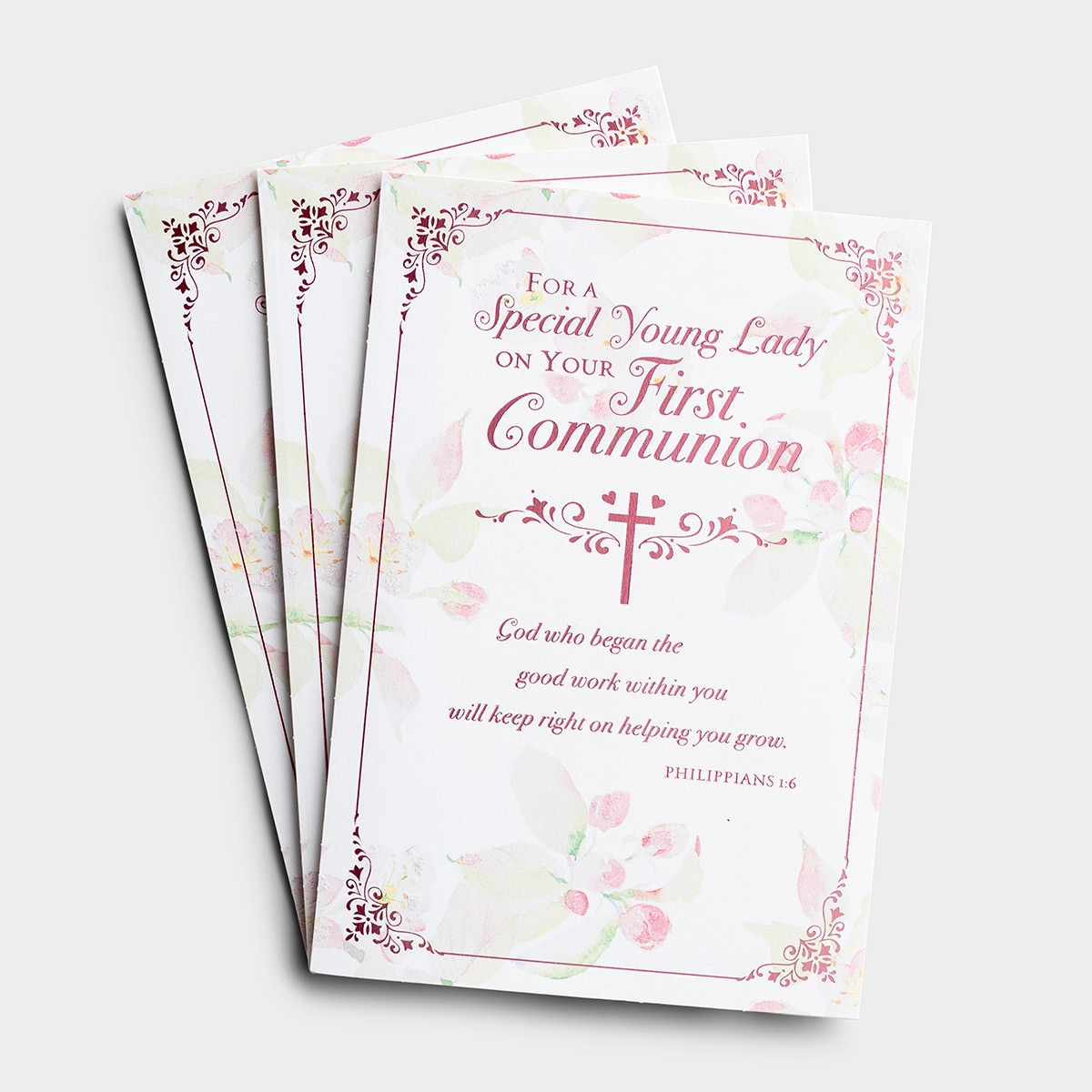 Communion - Special Young Lady - Floral - 3 Premium Cards