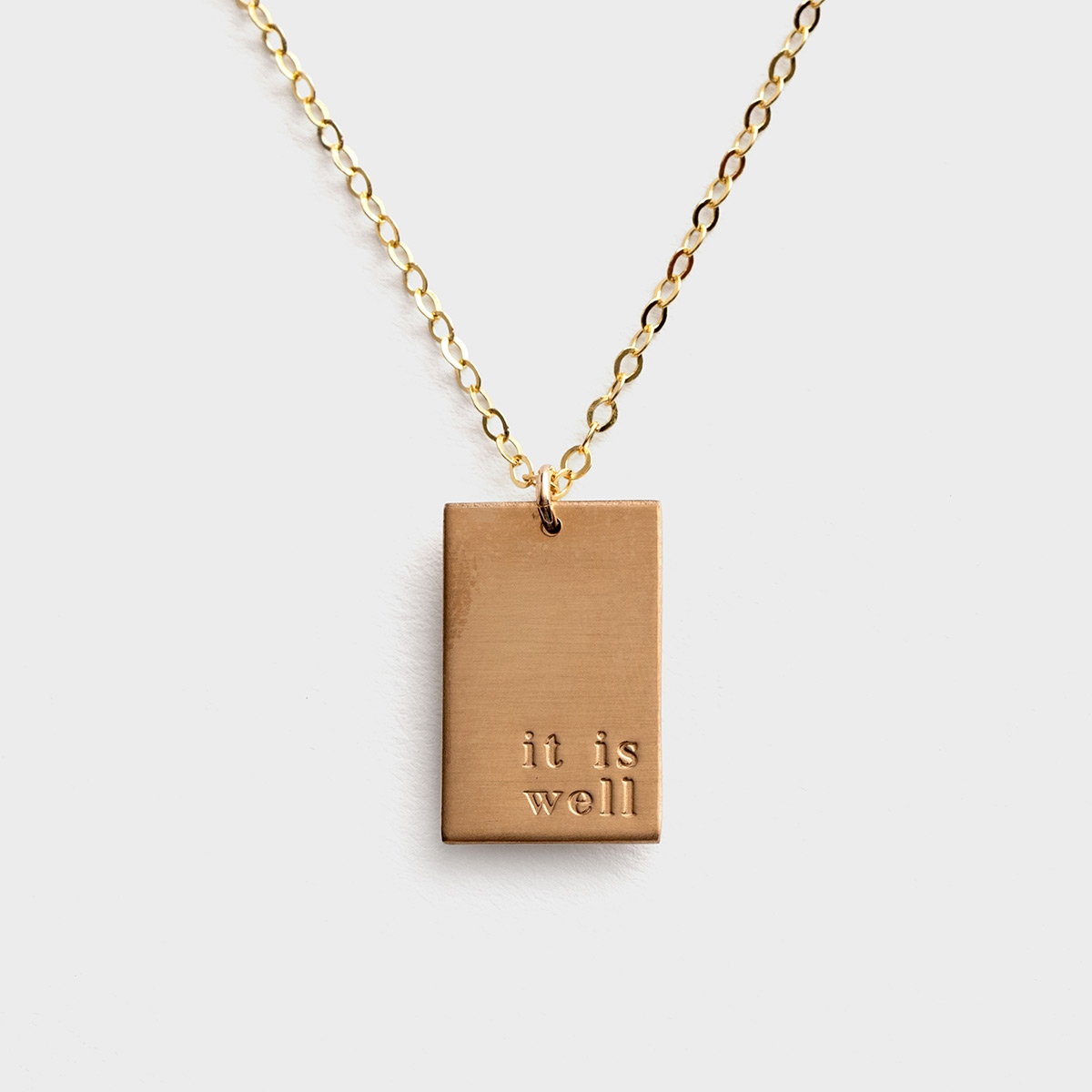It Is Well - Gold Pendant Necklace