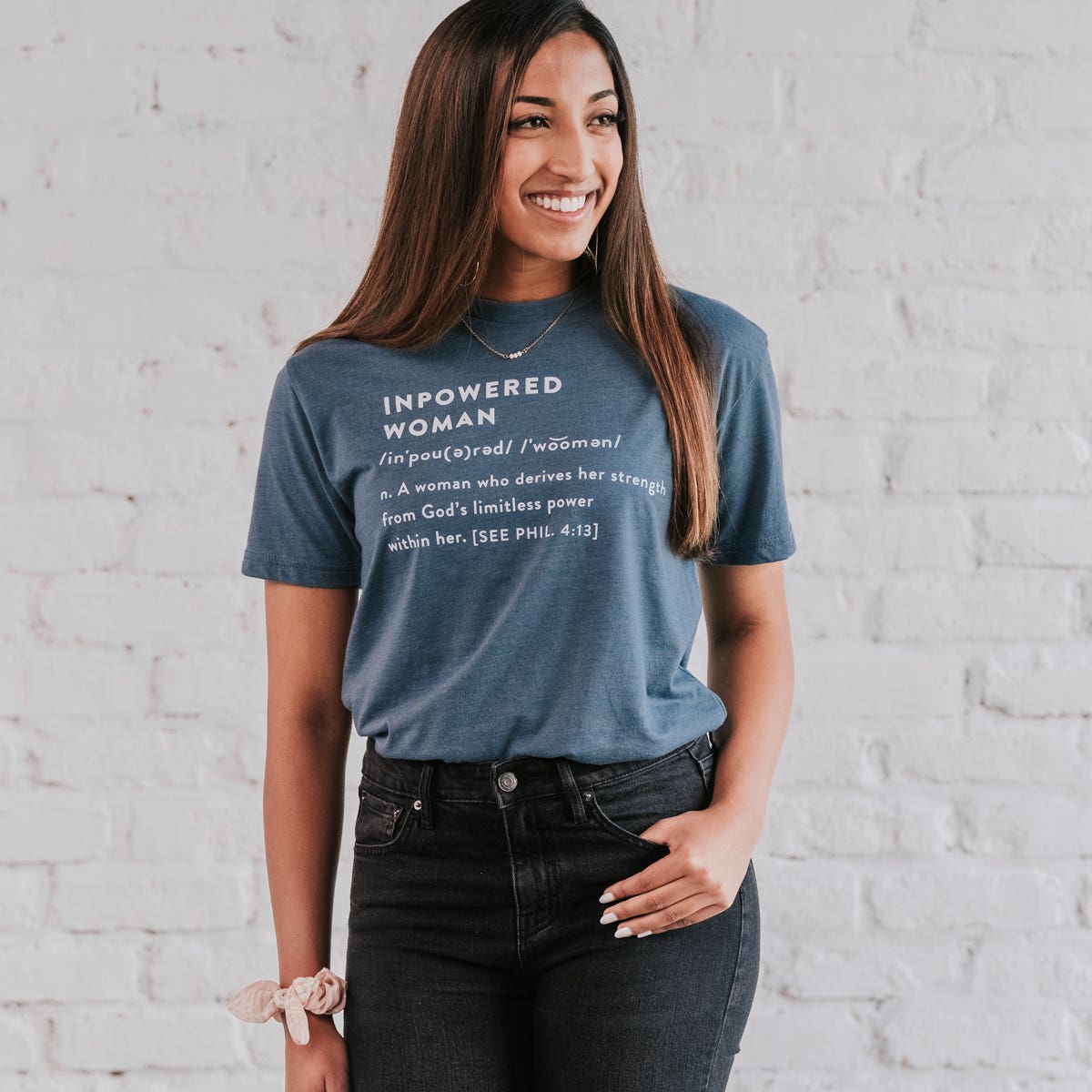 Candace Cameron Bure - Inpowered Woman - Heather Navy - Relaxed Fit T-Shirt