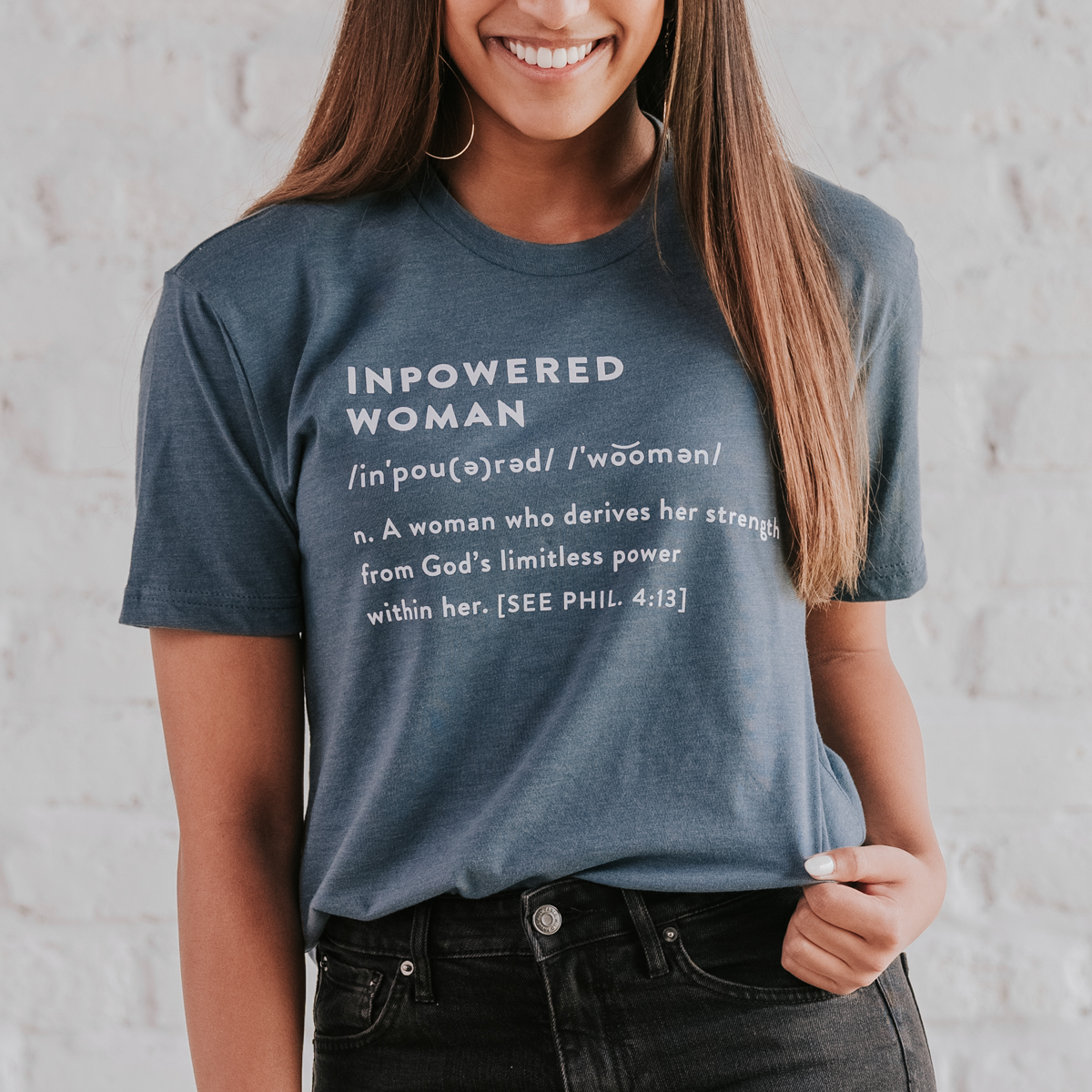 Candace Cameron Bure - Inpowered Woman - Heather Navy - Relaxed Fit T-Shirt