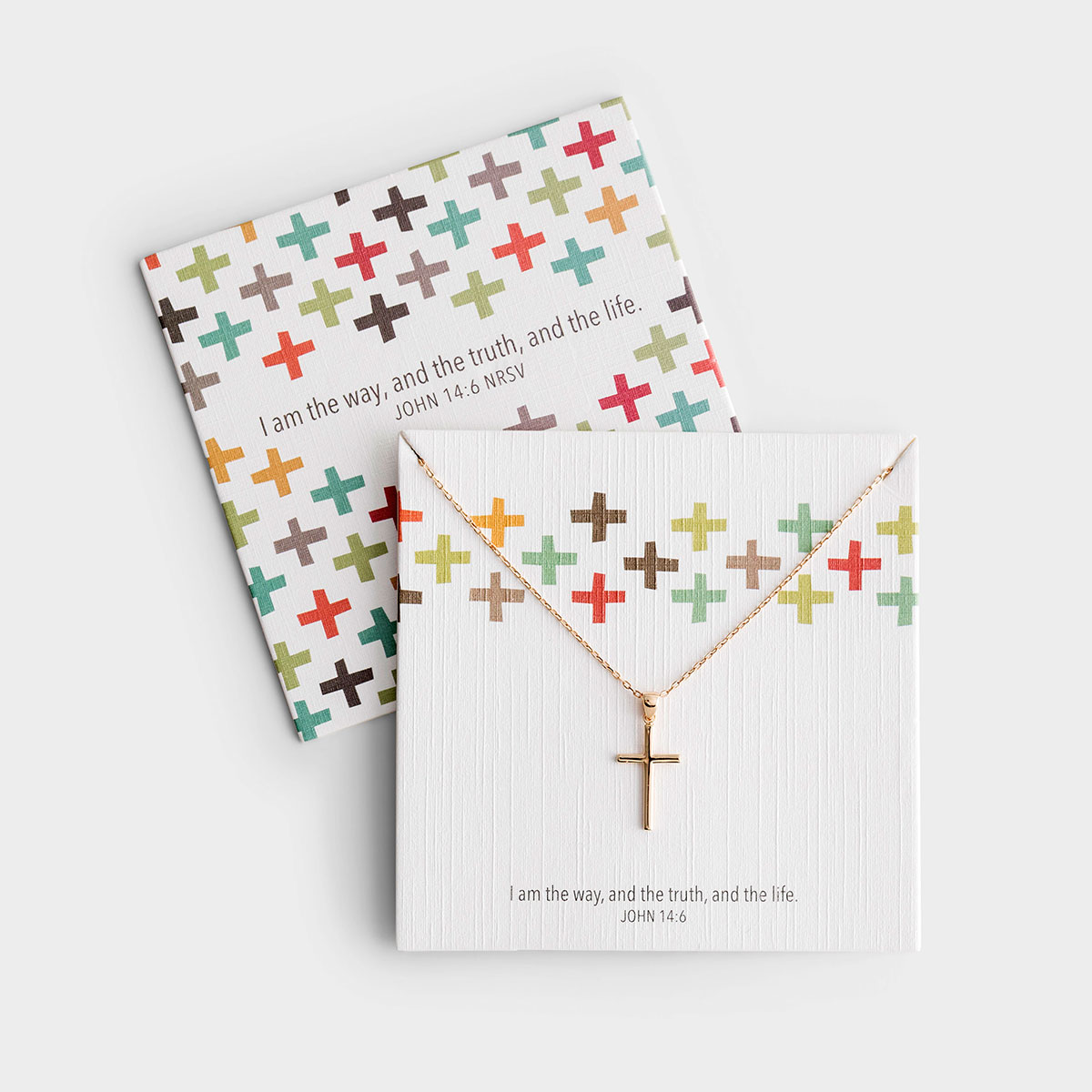Follow Jesus - Gold Plated Cross Necklace