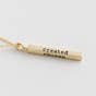 This lovely, sterling silver inspirational charm necklace features a pendant with the engraved words created, chosen, celebrated, and cherished. A wonderful reminder of who God created us to be.