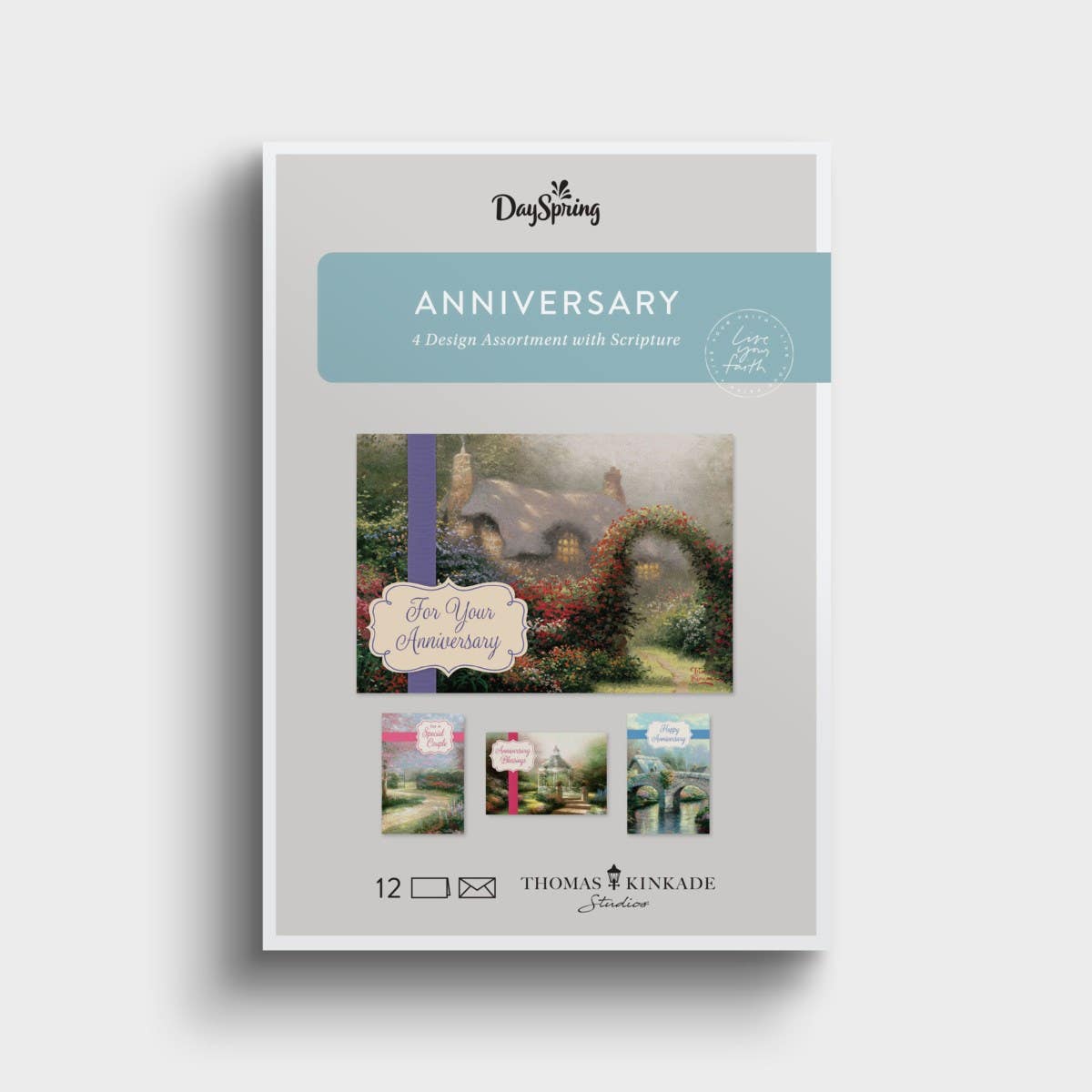 Thomas Kinkade - Anniversary - 12 Boxed Cards and Envelopes, KJV