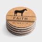Farm Faith - Cork & Metal Coasters, Set of 4