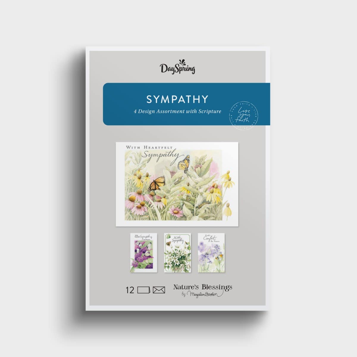 Marjolein Bastin - Nature's Blessings - Sympathy - Butterflies - 12 Boxed Cards and Envelopes