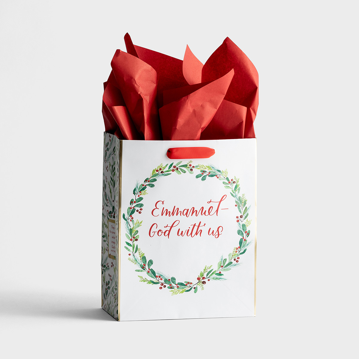 Emmanuel, God With Us - Medium Christmas Gift Bag with Tissue Paper