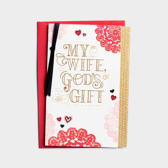 Valentine's Day - Wife - God's Gift - 1 Greeting Card