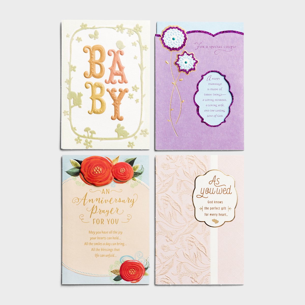 Wedding, Anniversary, Baby - 8 Card Assortment Pack