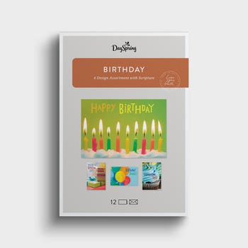 Birthday - Bright Blessings Assortments - 12 Boxed Cards and Envelopes