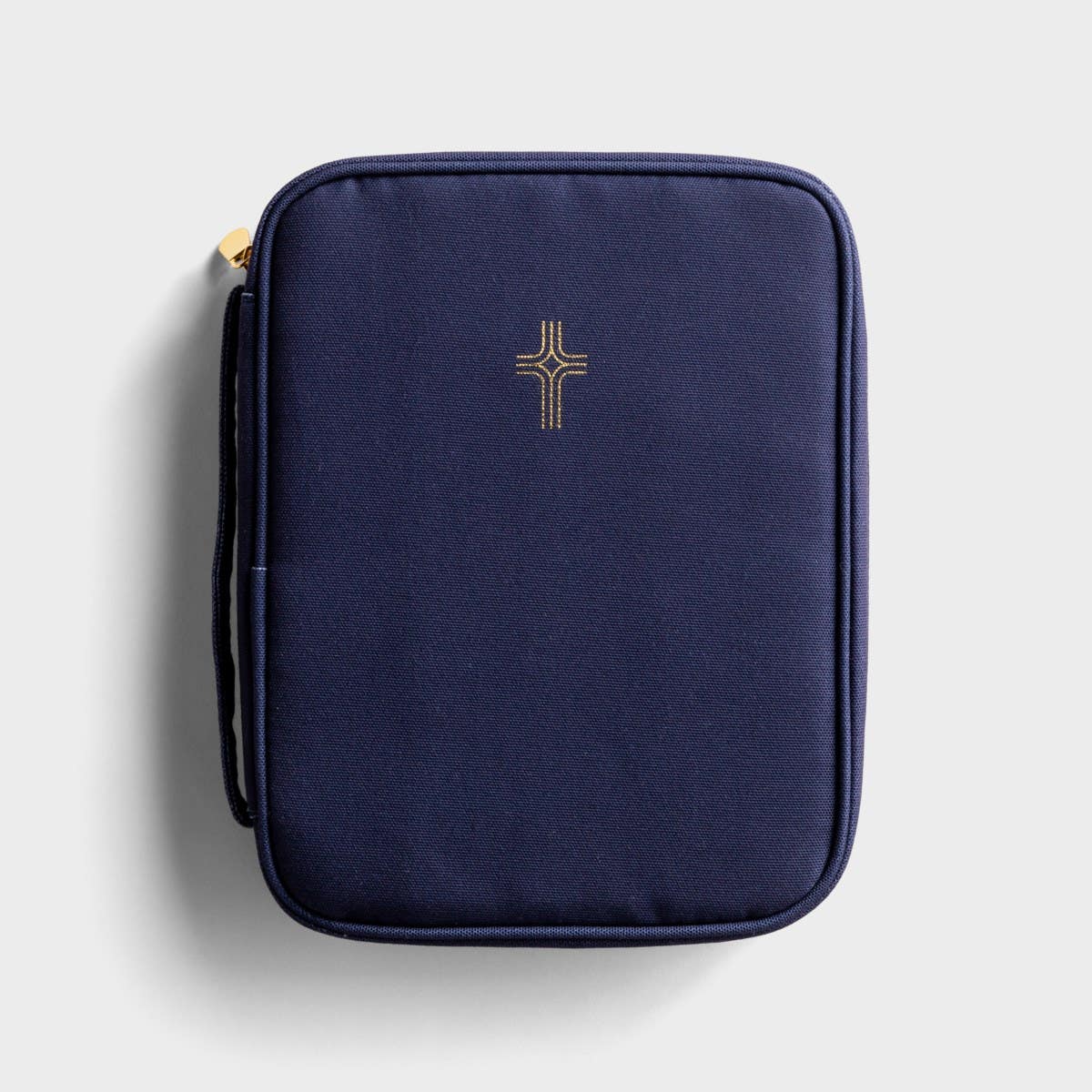 Gold Cross - Navy Canvas Bible Cover