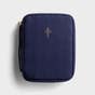 Gold Cross - Navy Canvas Bible Cover