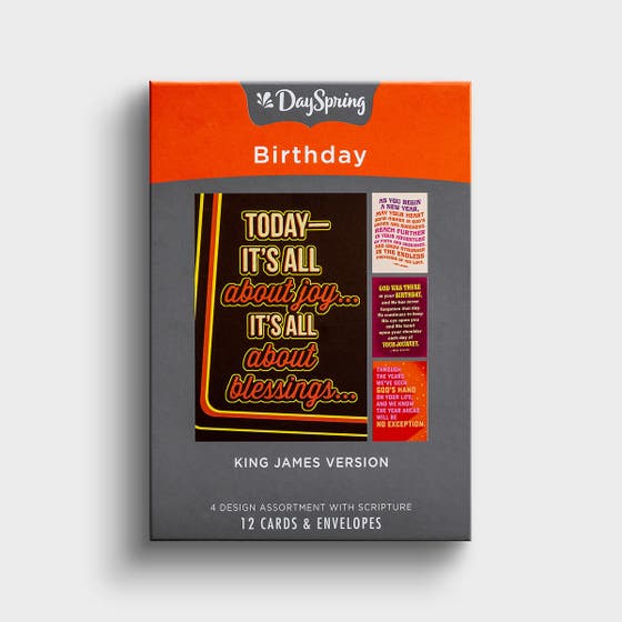 Birthday - All About Joy & Blessings - 12 Boxed Cards, KJV