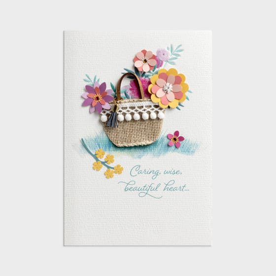 Mother's Day - Caring, Wise, Beautiful Heart - 1 Premium Card