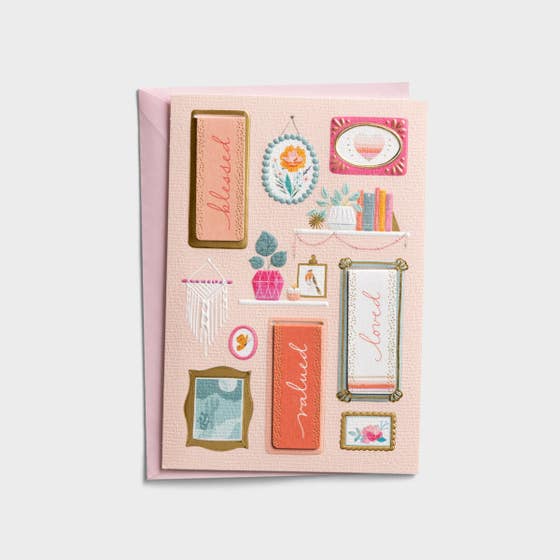Mother's Day - Loved, Blessed, Valued Bookmarks - 1 Premium Card