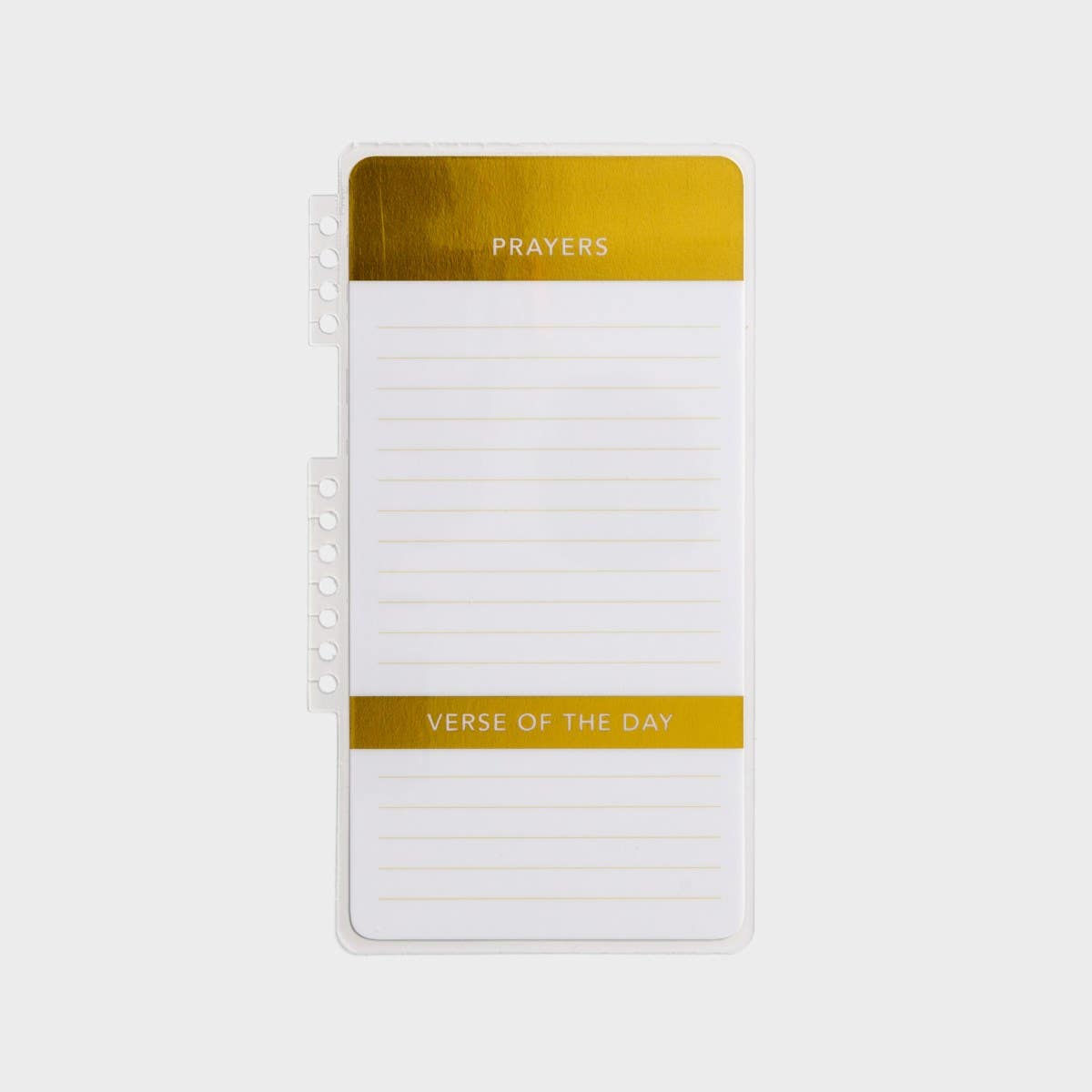 Prayers, Verse of the Day, To-Do List - Snap-In Planner Dashboard - Gold