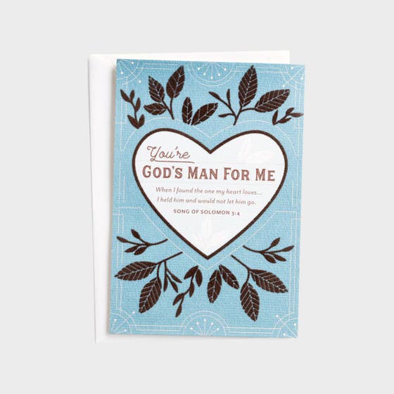 Anniversary - Husband - God's Man For Me - 1 Greeting Card