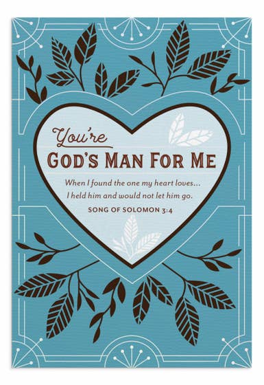 Anniversary - Husband - God's Man For Me - 1 Greeting Card