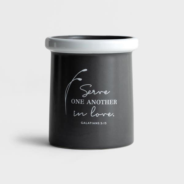 Serve One Another - Ceramic Utensil Caddy