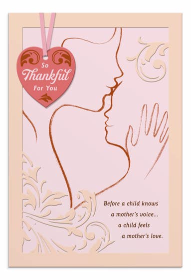 Mother's Day - Mom - So Thankful For You - 1 Greeting Card