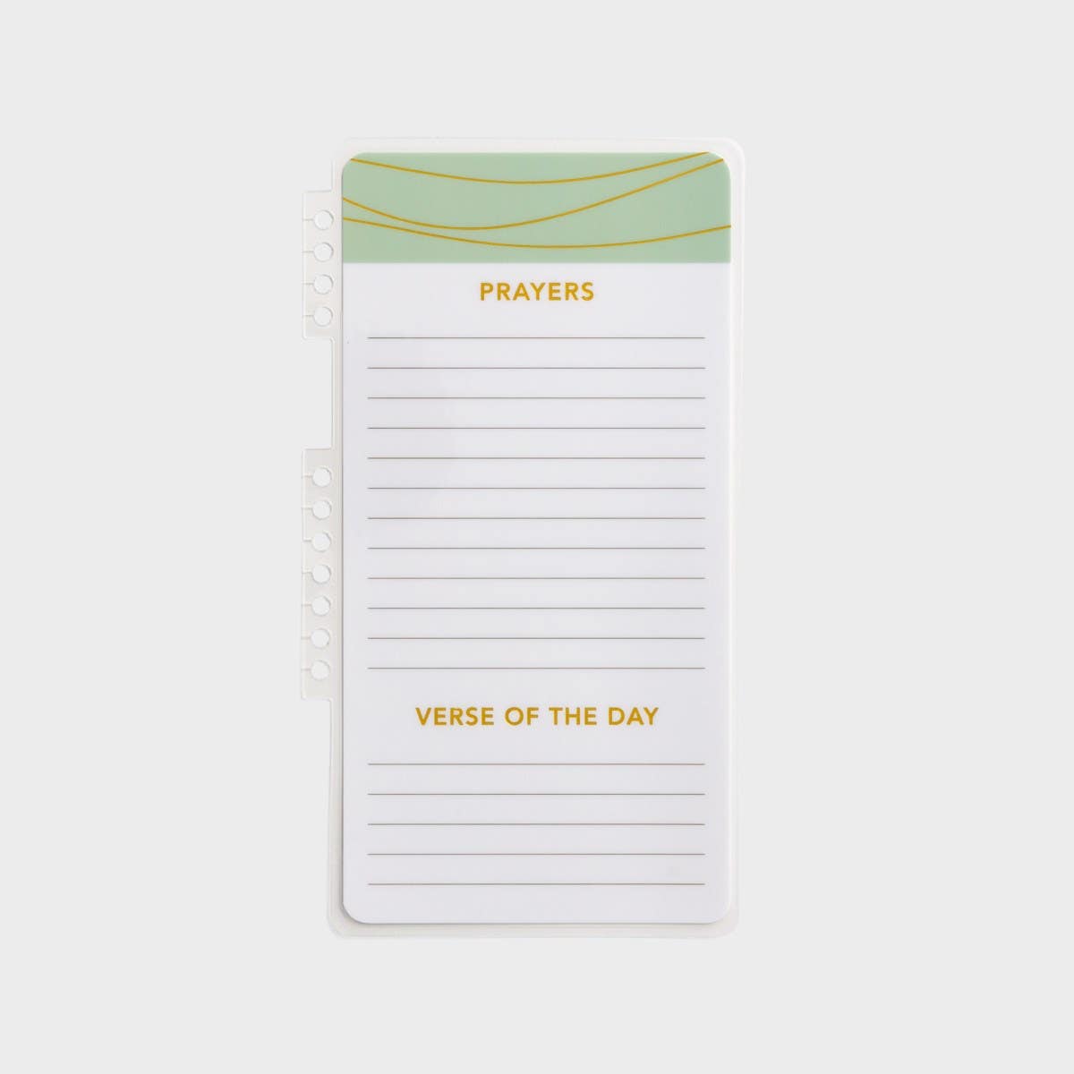 Prayers, Verse of the Day, To-Do List - Snap-In Planner Dashboard - Green