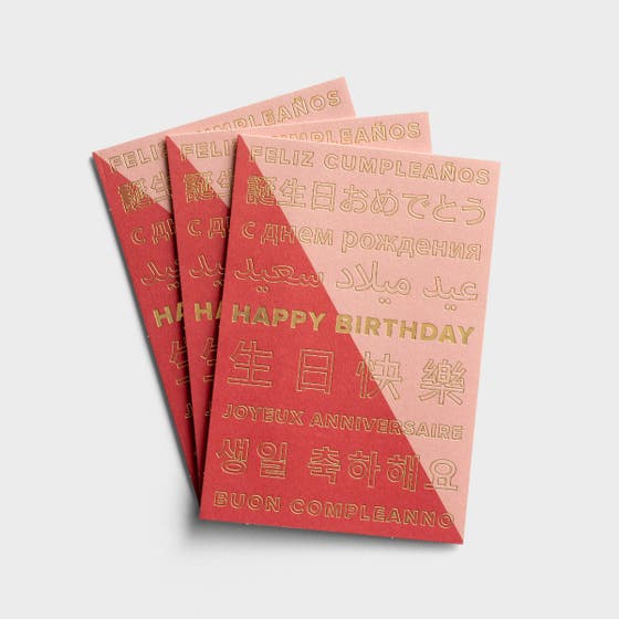 Noteworthy - For Anyone - Happy Birthday - 3 Greeting Cards