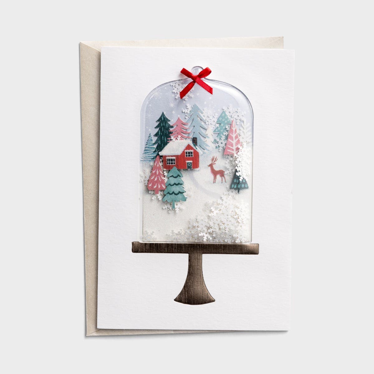 Christmas - For Anyone - Snow Globe - 1 Premium Greeting Card 