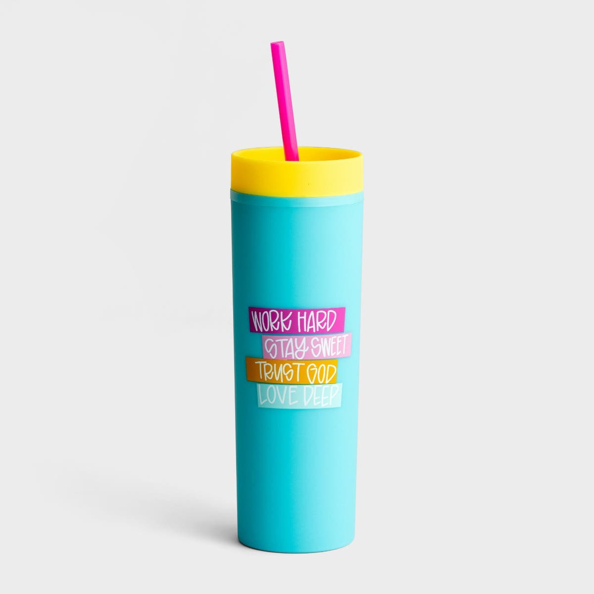 Maghon Taylor - Work Hard, Stay Sweet, Trust God, Love Deep - Straw Tumbler