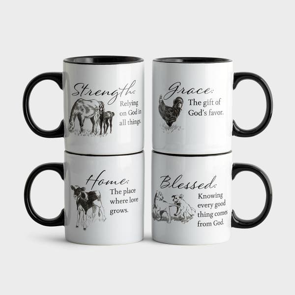 Farm Fresh Faith - Ceramic Mugs - Set of 4