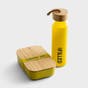Joy - Glass Water Bottle Bamboo Lunch Box Set