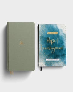 DaySpring Hope & Encouragement Seafoam Cloth Over Board Bible & 100 Days of Hope & Encouragement - Gift Set