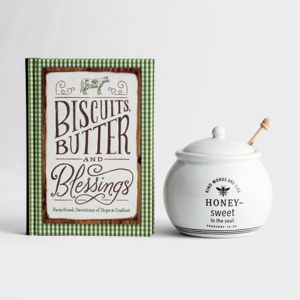 Biscuits, Butter and Blessings Devotional and Honey Pot - Gift Set