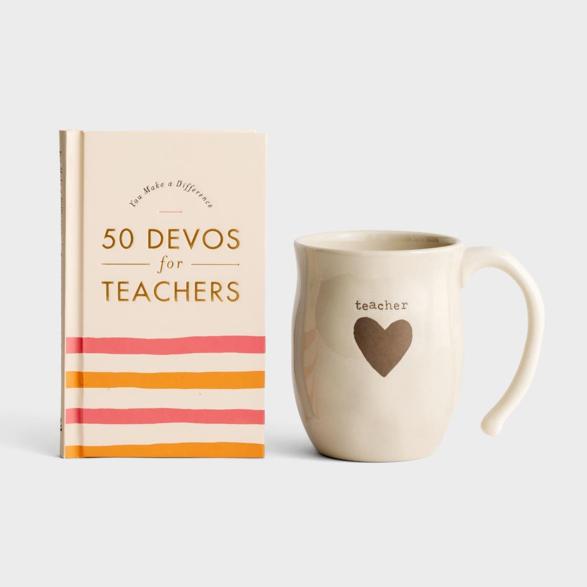 You Make a Difference: 50 Devos for Teachers & Stoneware Mug - Gift Set