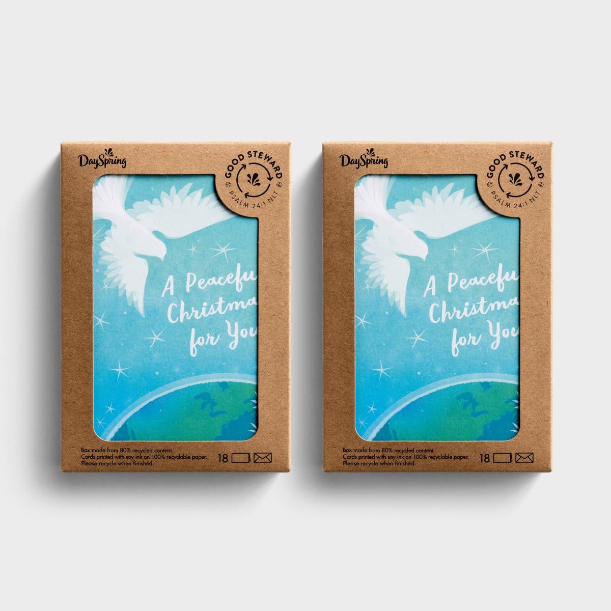 Good Steward - A Peaceful Christmas for You - 18 Christmas Boxed Cards and Envelopes, KJV - Set of 2