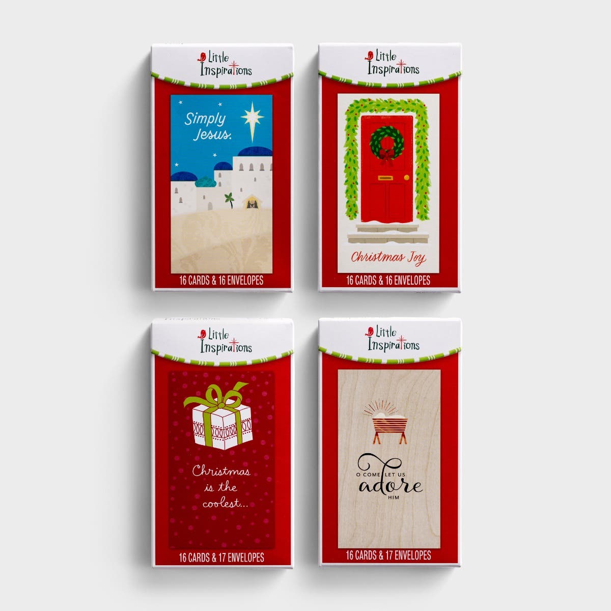 Little Inspirations - Christmas Assortment - 16 Christmas Boxed Cards - Set of 4