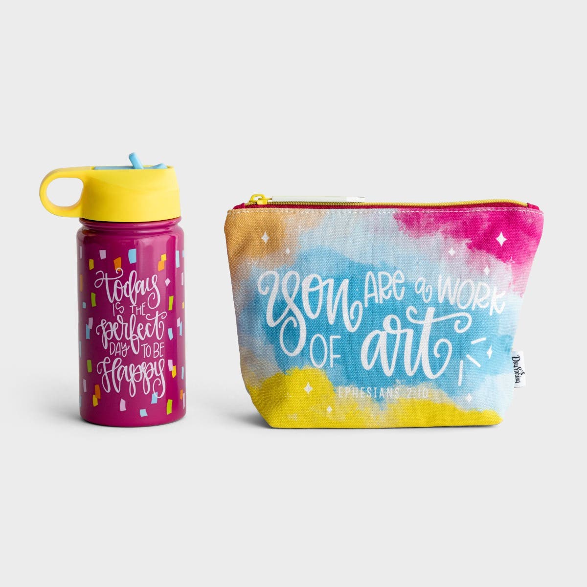 Maghon Taylor - Betty Confetti - Work of Art Pouch +  Perfect Day Water Bottle - Gift Set