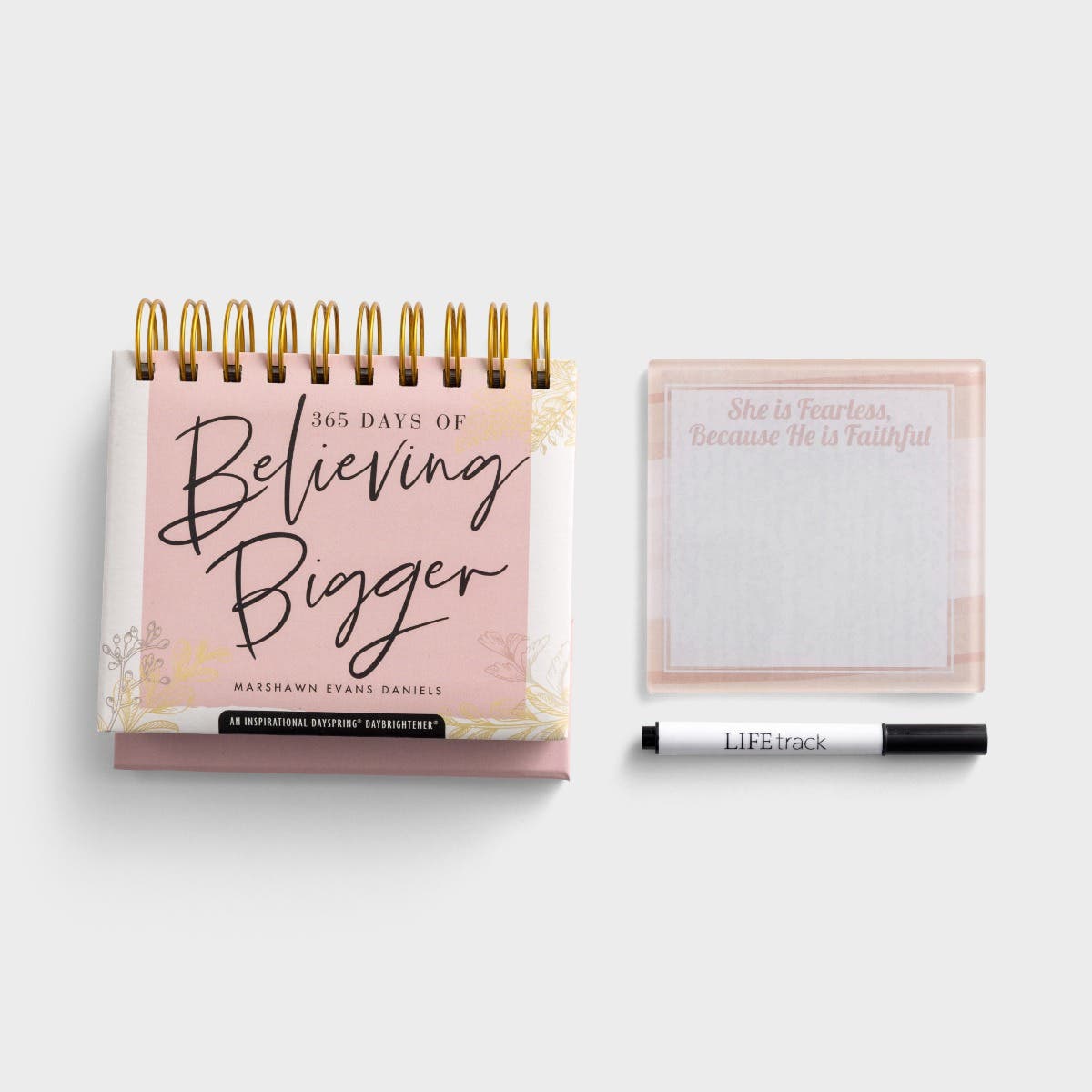Marshawn Evans Daniels - Believing Bigger DayBrightener + She Is Fearless 4" Pink Dry Erase